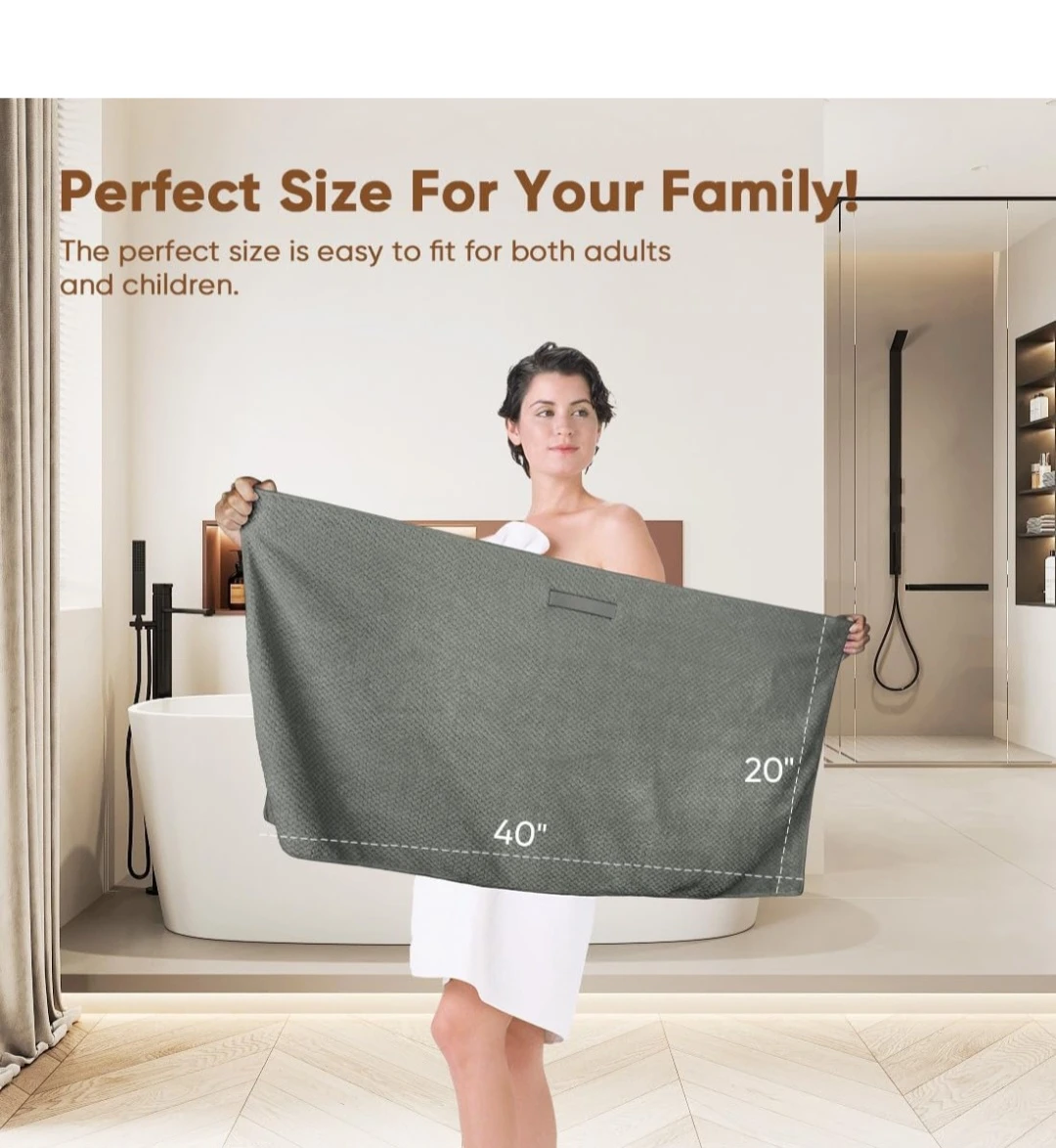 Grey Bath Towels - Quick Dry Microfiber - photo 5