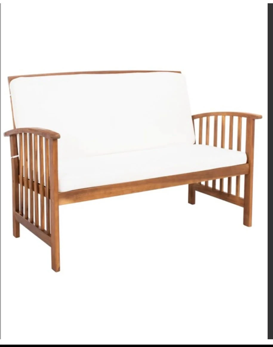 Safavieh Rocklin Wood Frame Patio Conversation Chair - photo 2