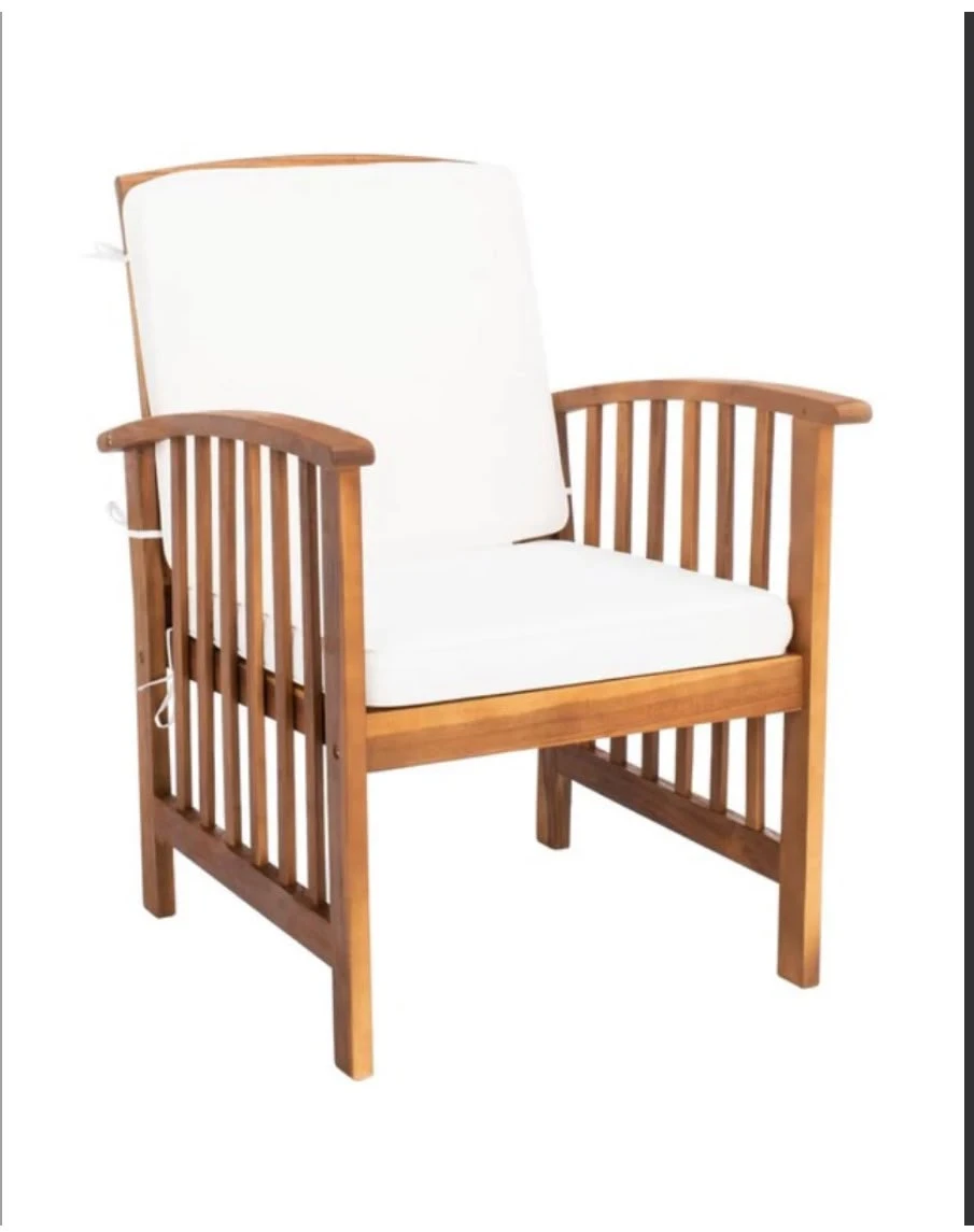 Safavieh Rocklin Wood Frame Patio Conversation Chair - photo 3