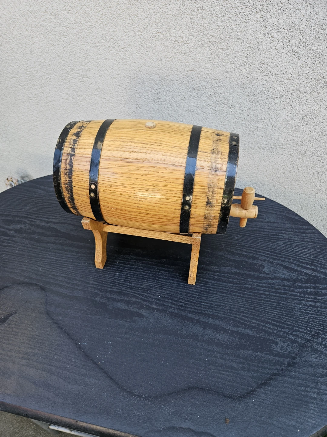 Wooden Barrel Dispenser with Stand