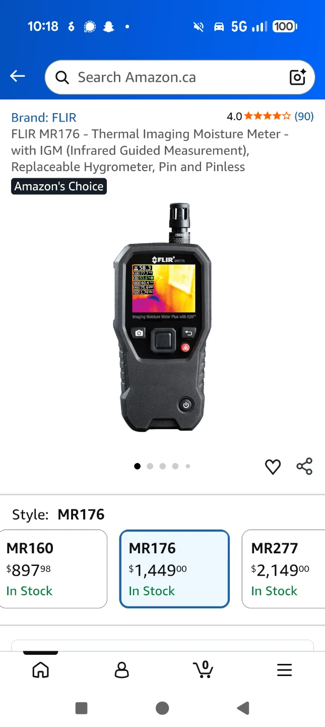 FLIR MR176 Thermal Imaging Moisture Meter