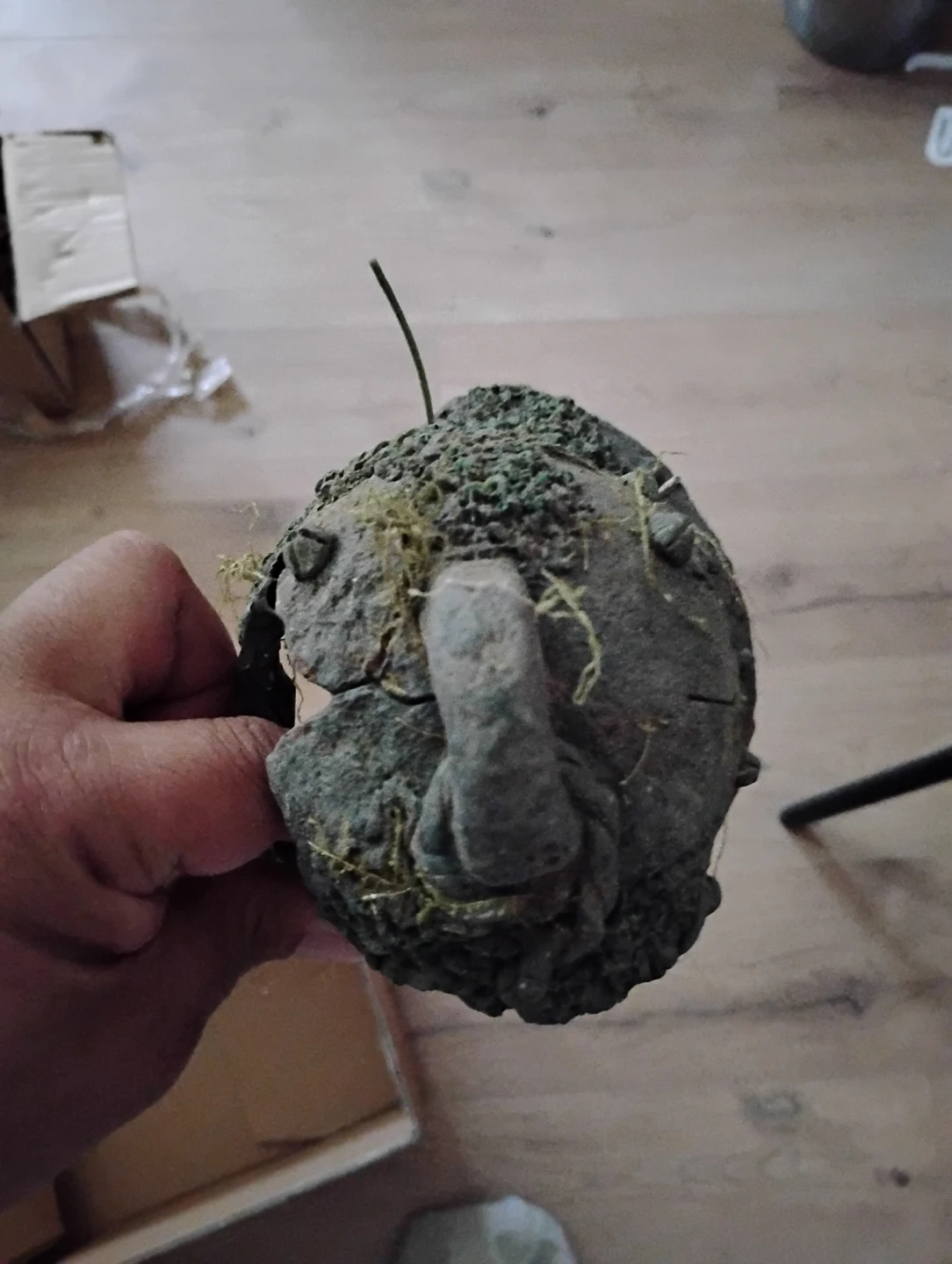 Distressed Bell Ornament with Moss Detail - photo 4