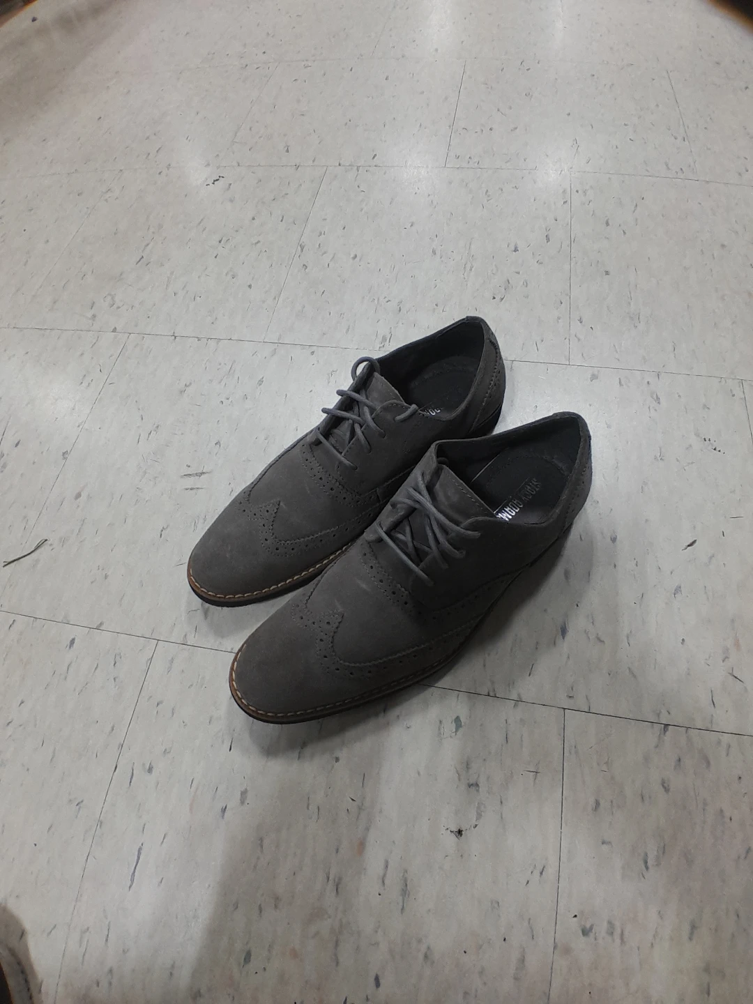 Men's Grey Suede Wingtip Brogue Shoes Men's Size 9 - photo 2