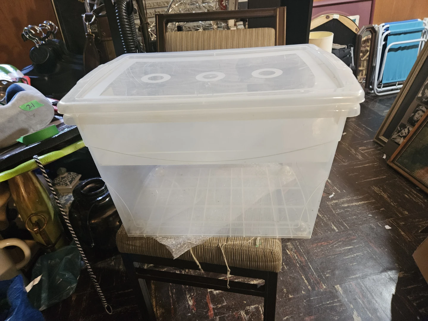 Clear Plastic Storage Bin with Lid - photo 2
