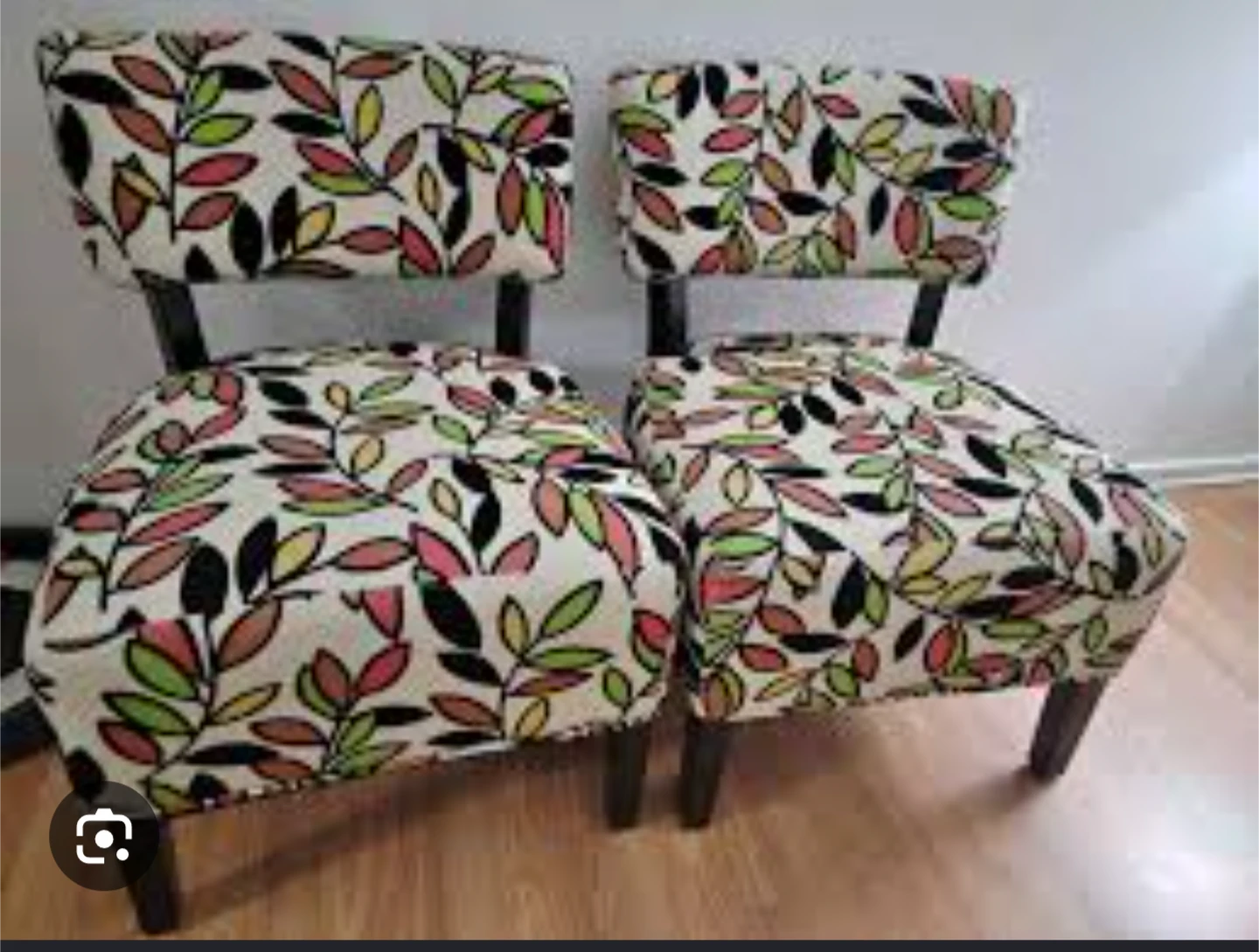 Accent Chairs - Set of 2 - Floral Leaf Pattern
