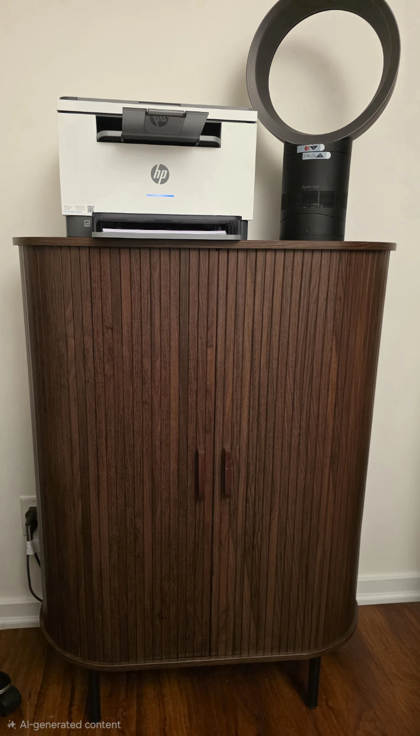 NEW Walnut Roller Cabinet with Sliding Doors