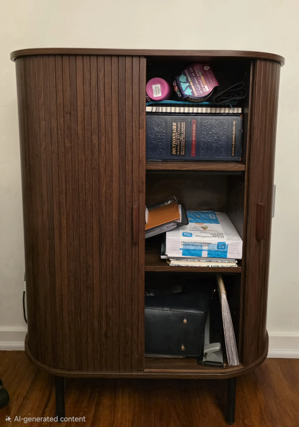 NEW Walnut Roller Cabinet with Sliding Doors - photo 2