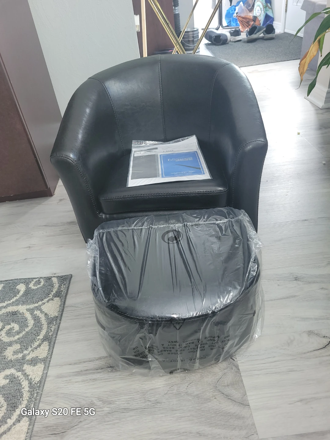 2-Piece Leather-Look Chair and Ottoman Set - photo 4
