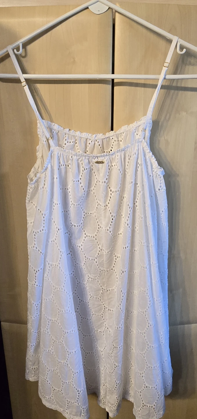 Roxy White Eyelet Beach/Pool Cover UpTank- M - photo 2