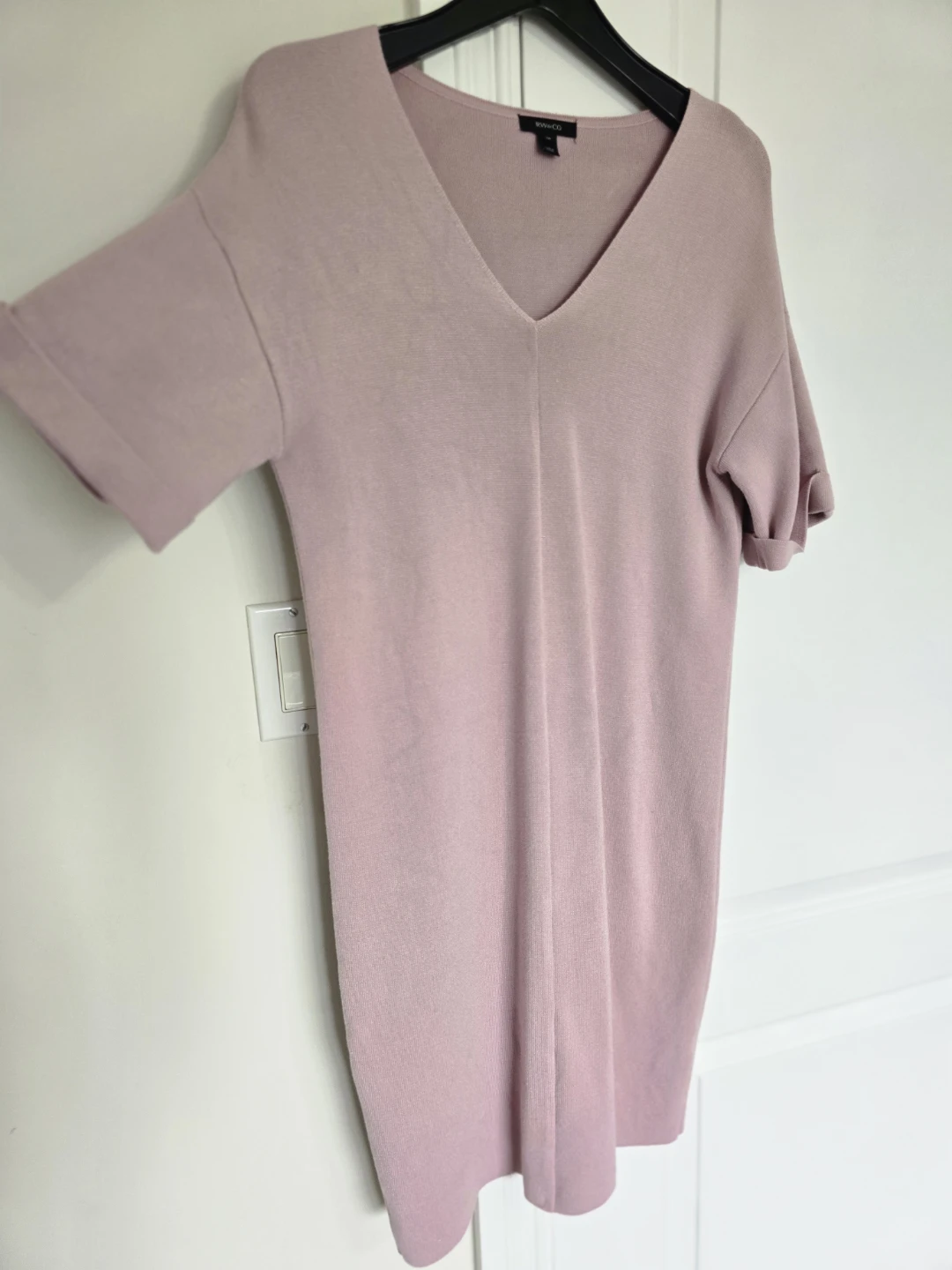 RW & CO. Pink V-Neck Knit Dress S/P - photo 3