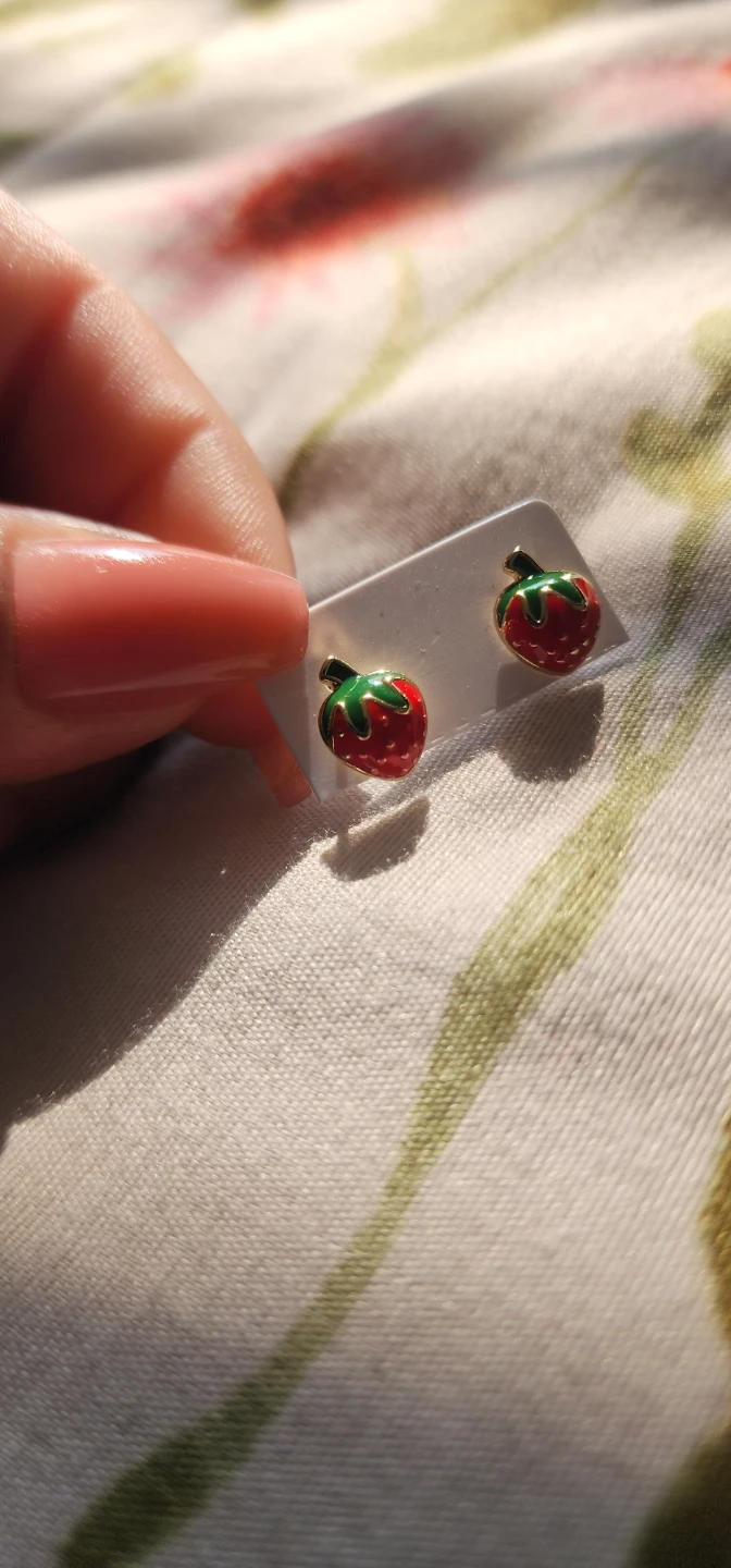 Strawberry Enamel Stud Earrings