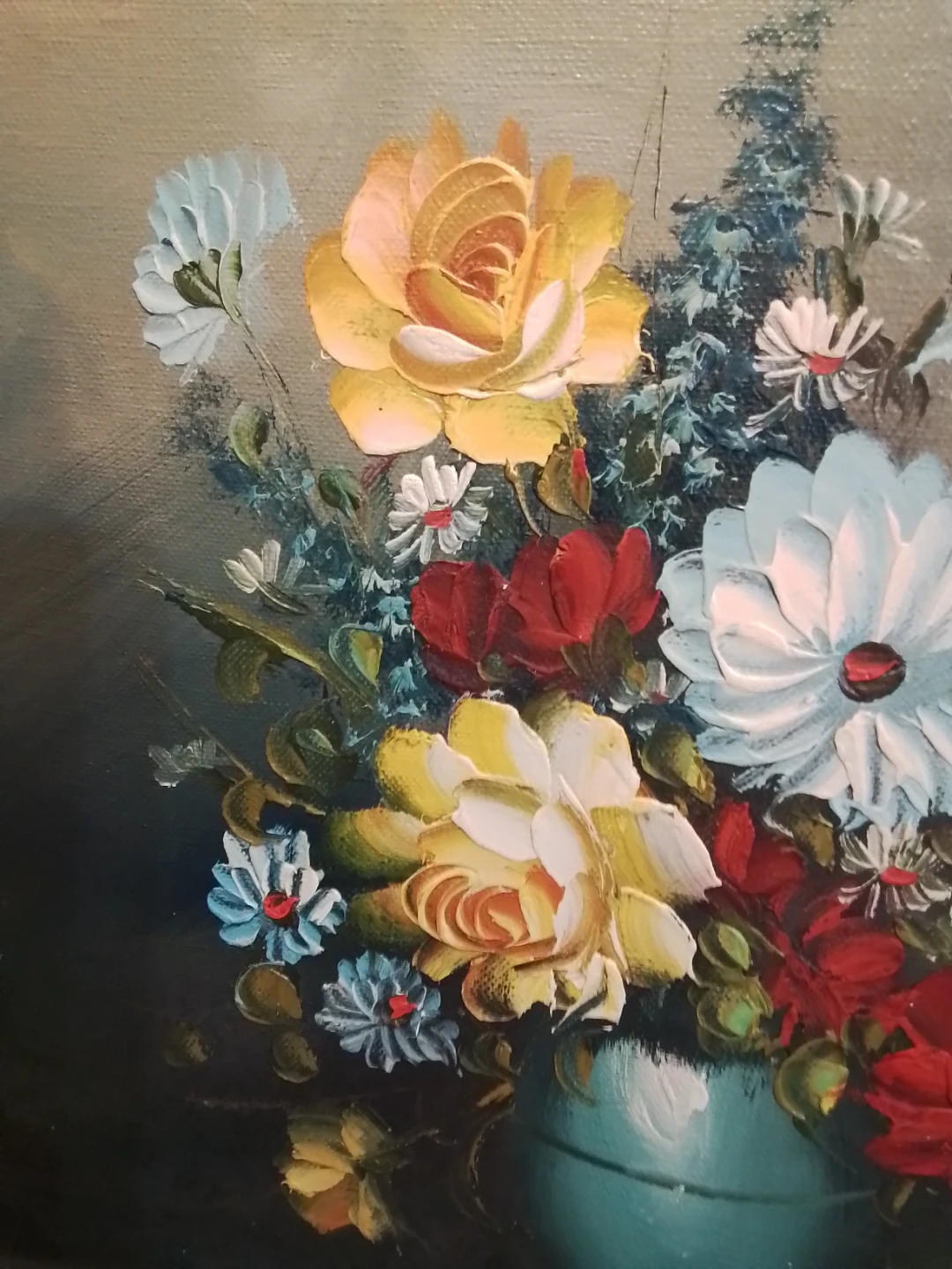 Floral Still Life Oil Painting – Signed "Cindy" - photo 4