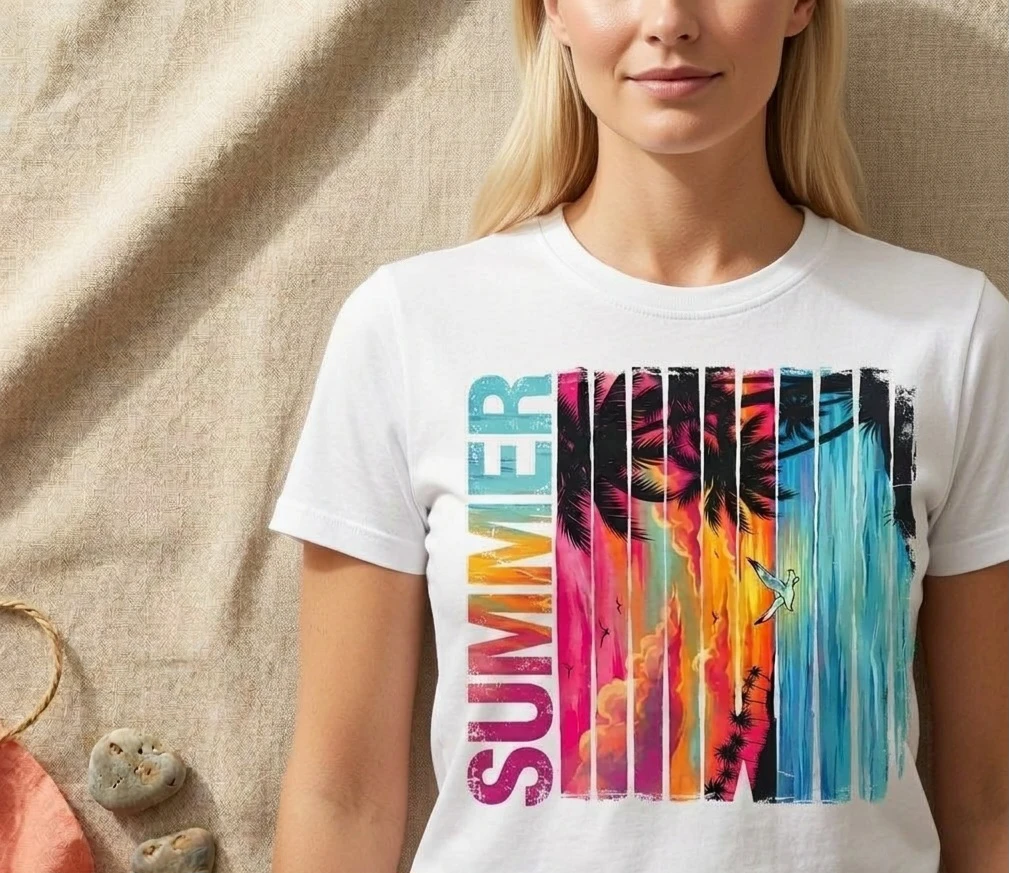 White Graphic T-Shirt - Summer Design - photo 2