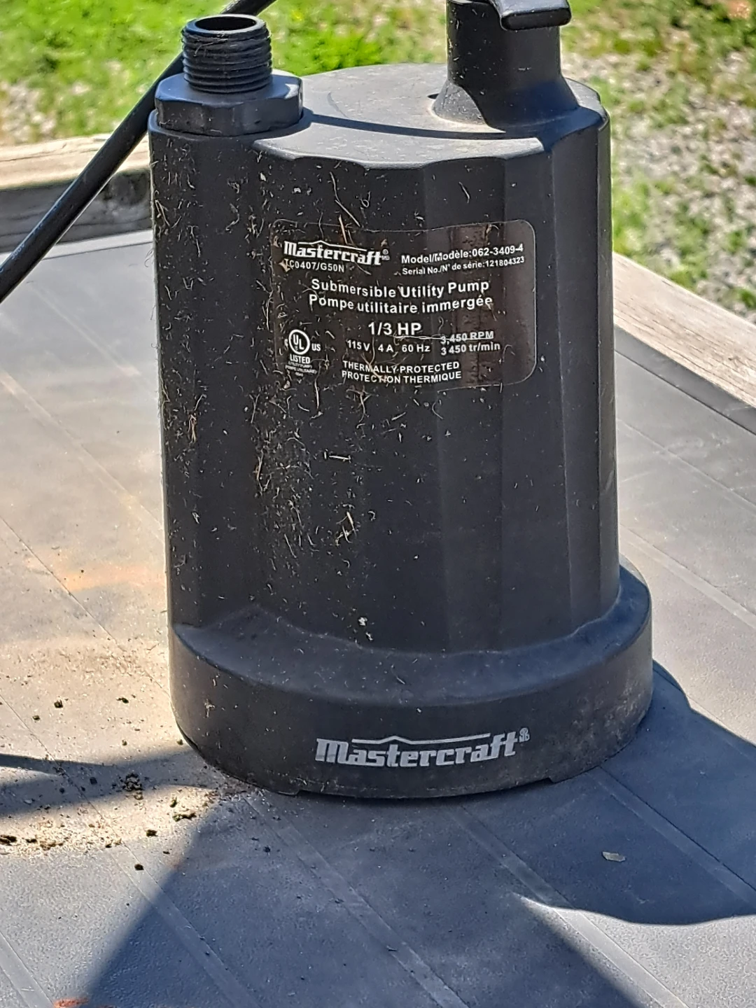 Mastercraft 1/3 HP Submersible Utility Pump
