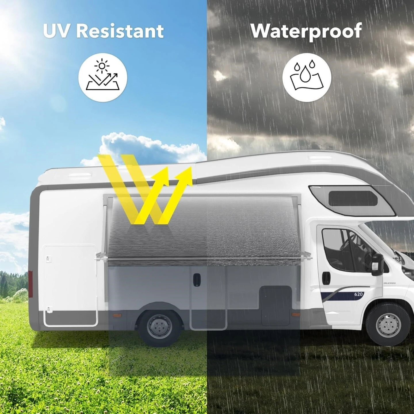 RV Awning Fabric Replacement - UV Resistant & Waterproof - photo 3