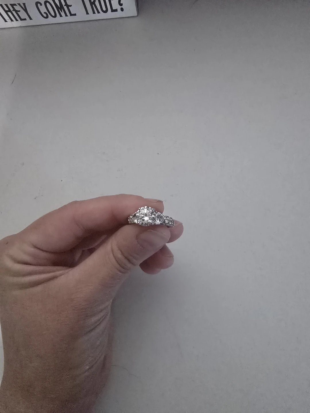 Sparkling three-stone ring