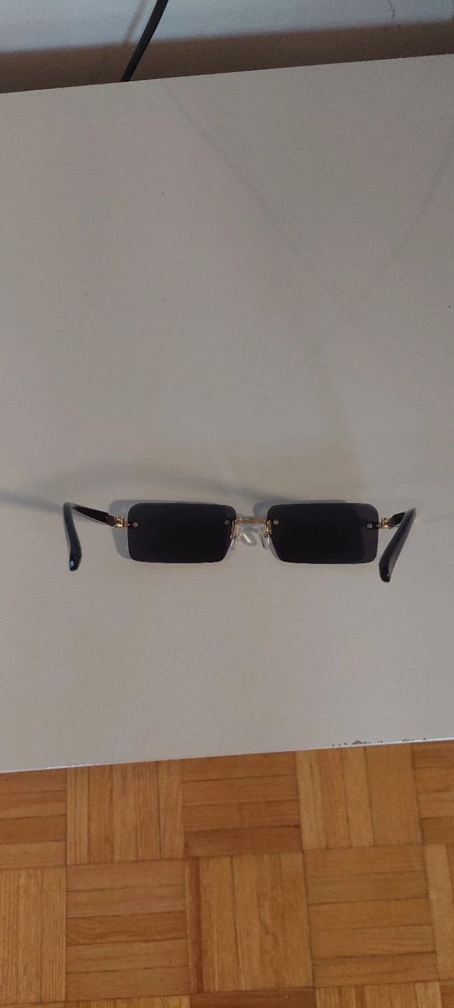 Rimless Rectangular Sunglasses - Black - photo 3