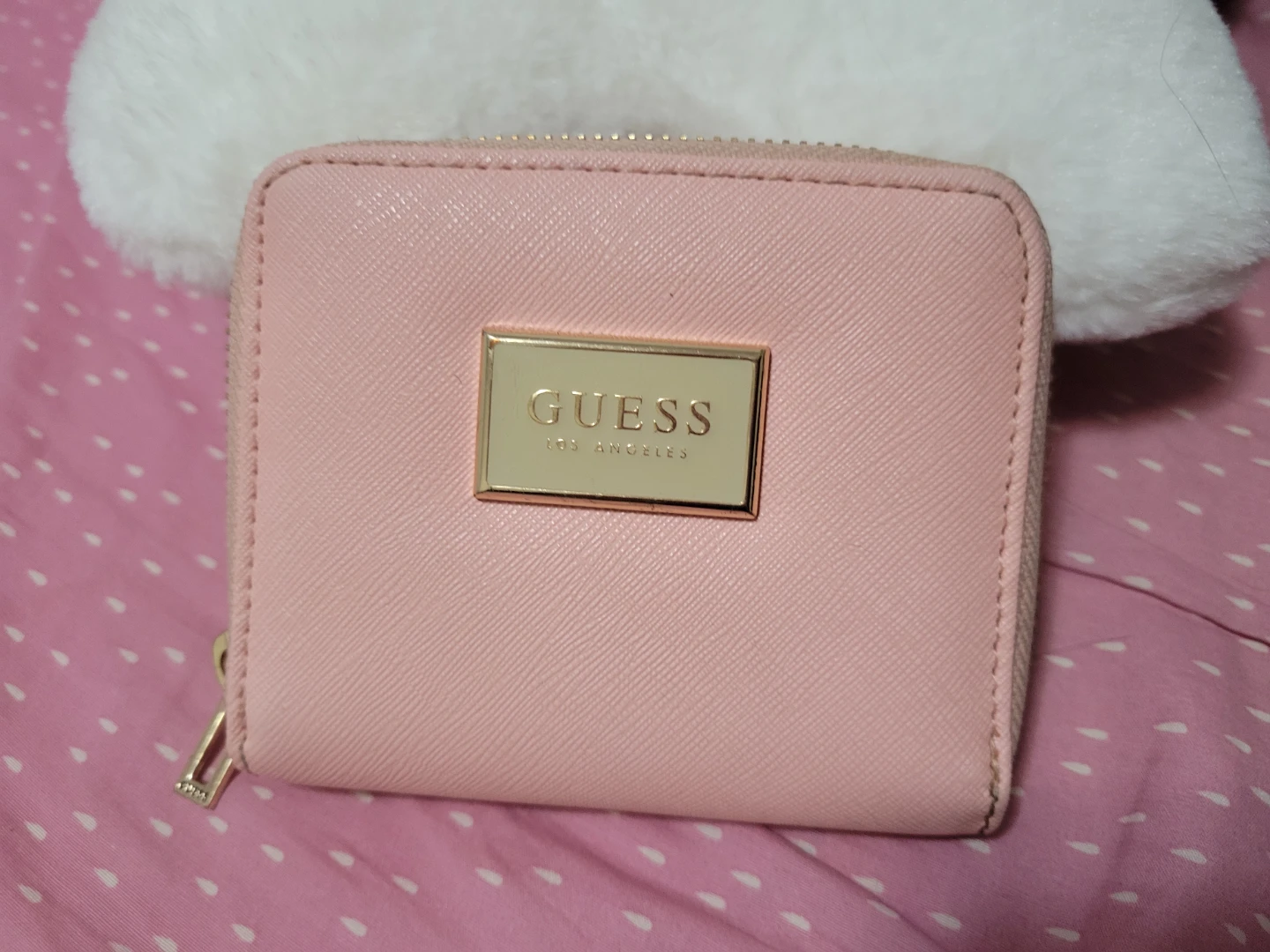 Guess Pink Zip Around Wallet