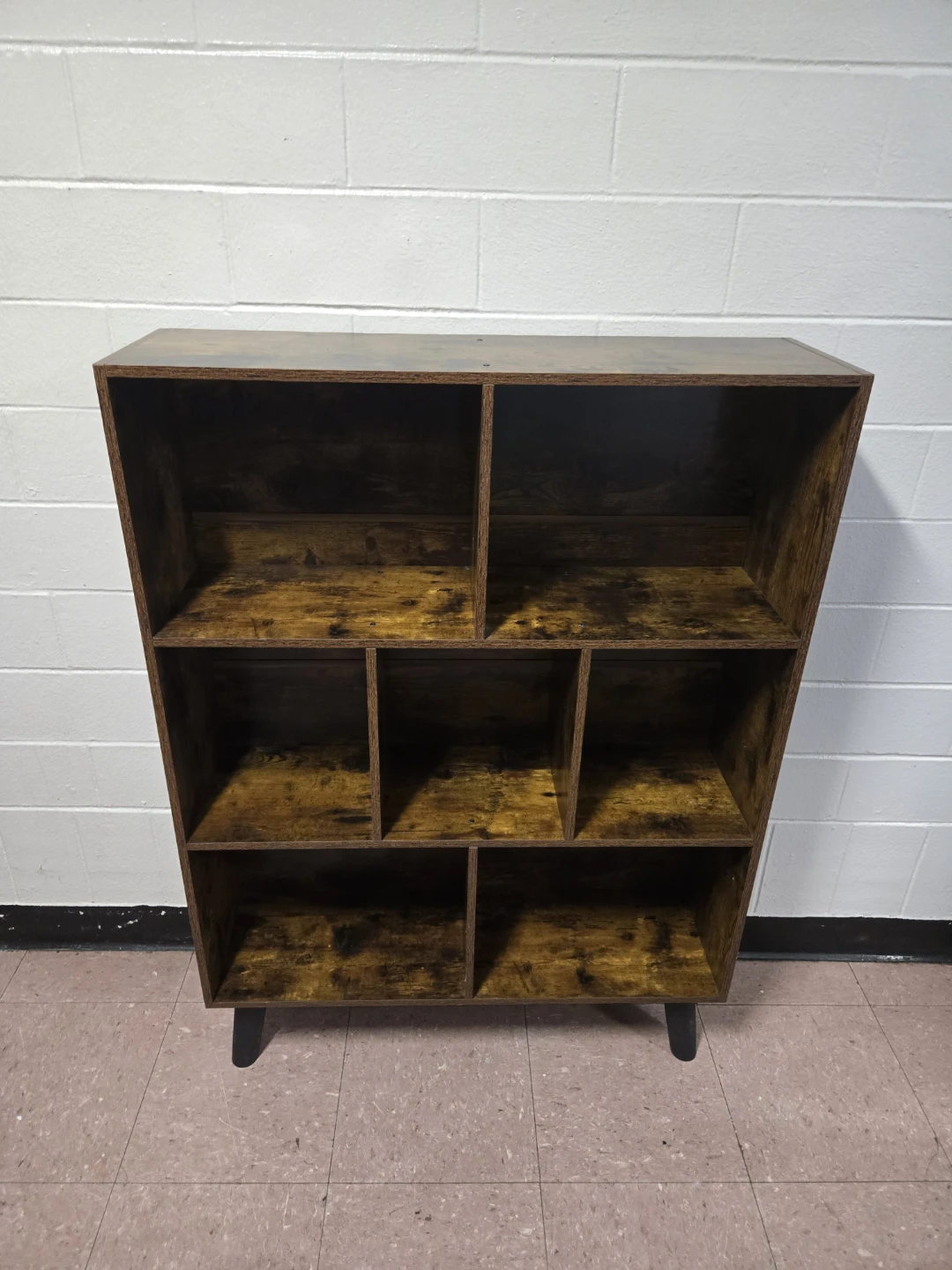 Rustic Dark Wood Storage Cabinet Shelf Unit - photo 2