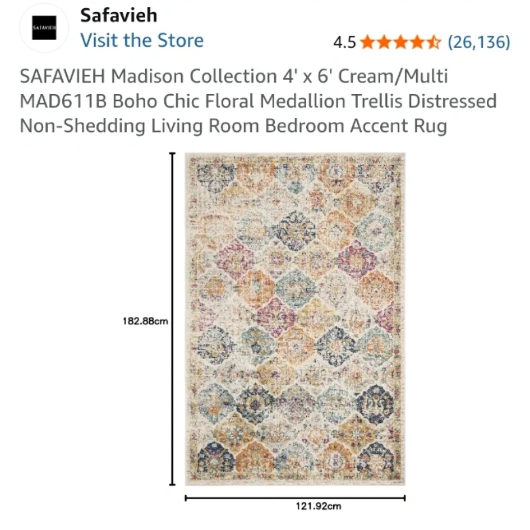 Safavieh Madison Collection 4' x 6' Cream/Multi Rug - photo 2