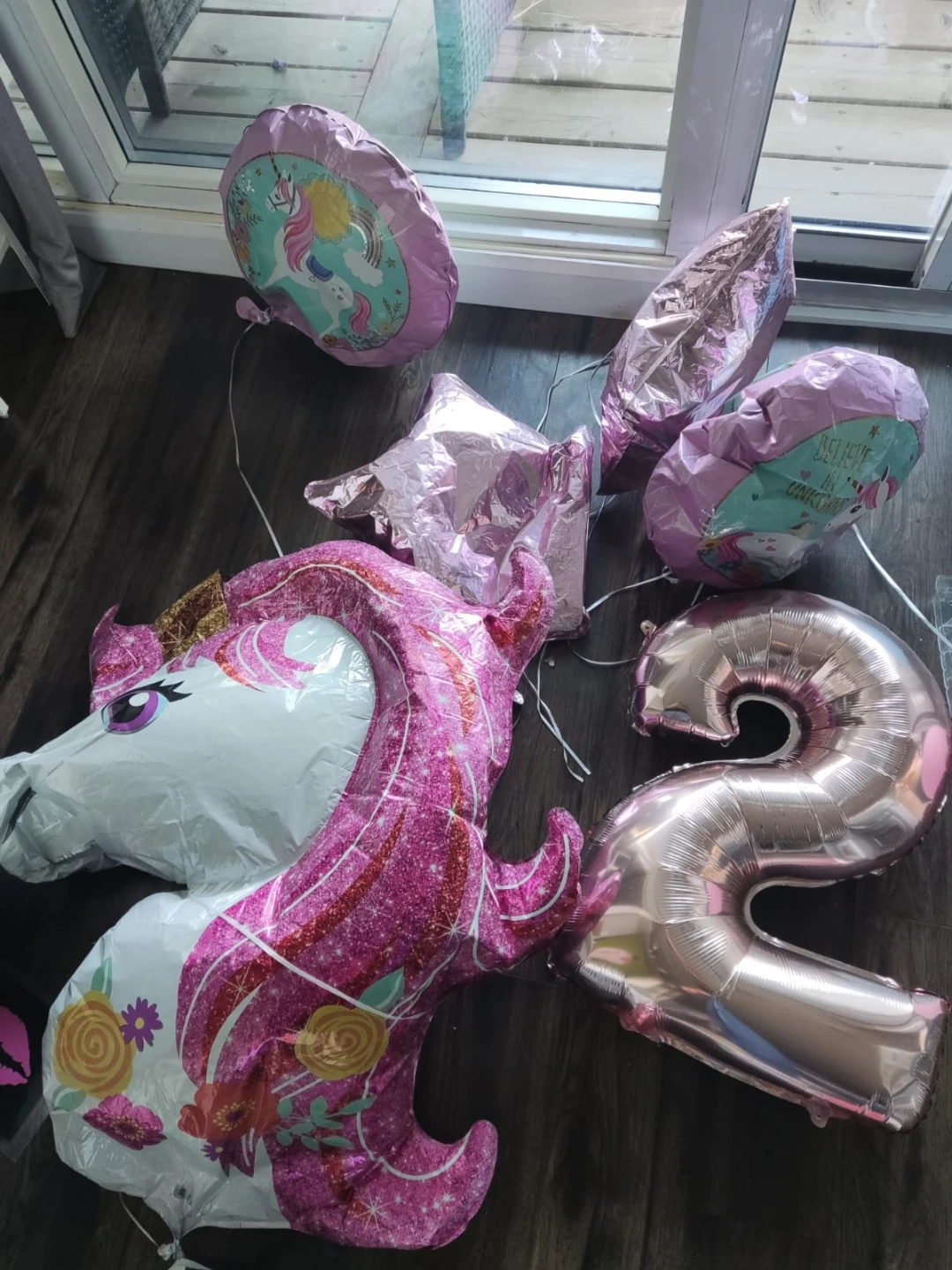 Birthday Balloons Unicorn and Number 2