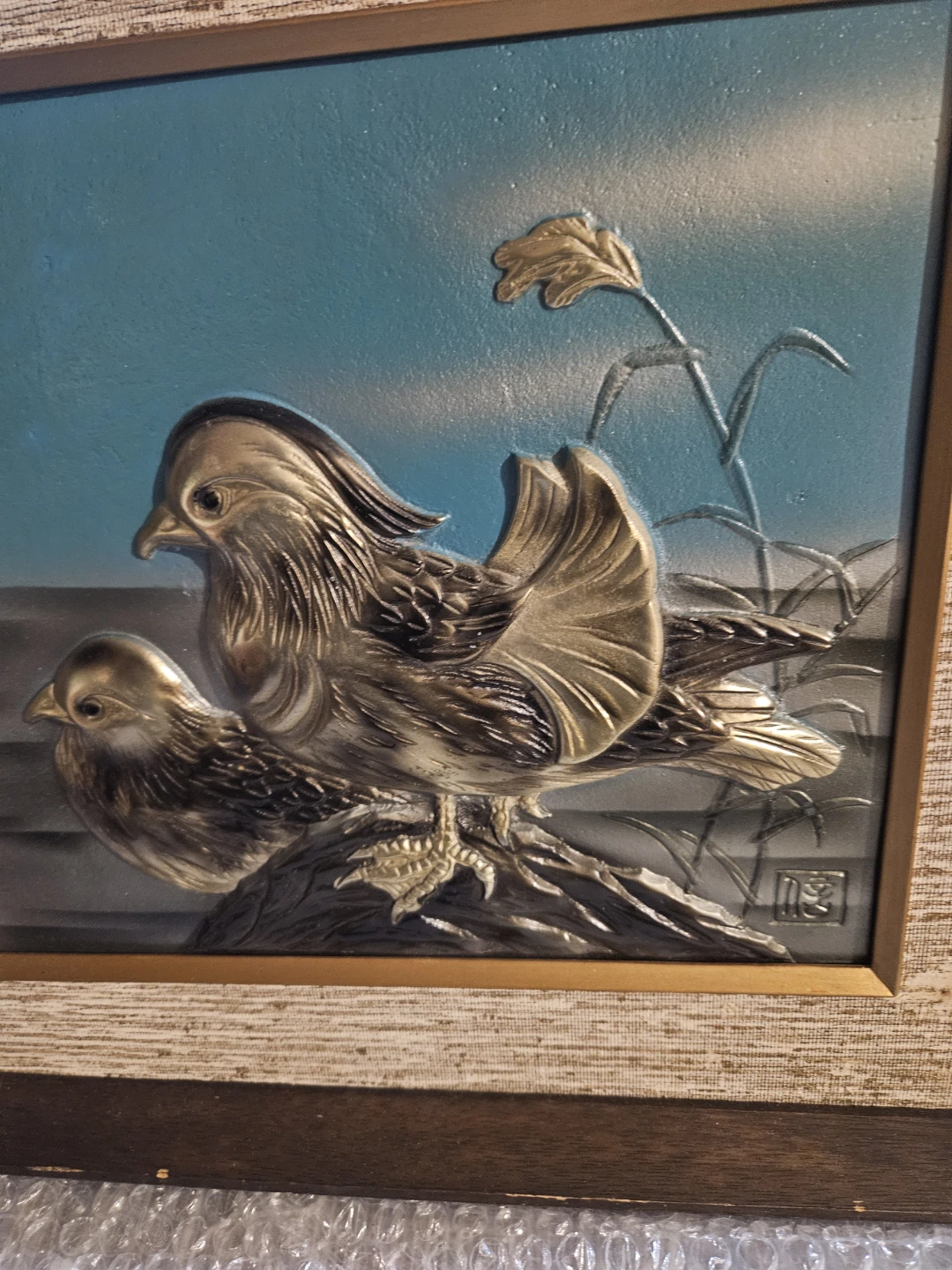 Framed Metal Art of Two Birds - photo 5