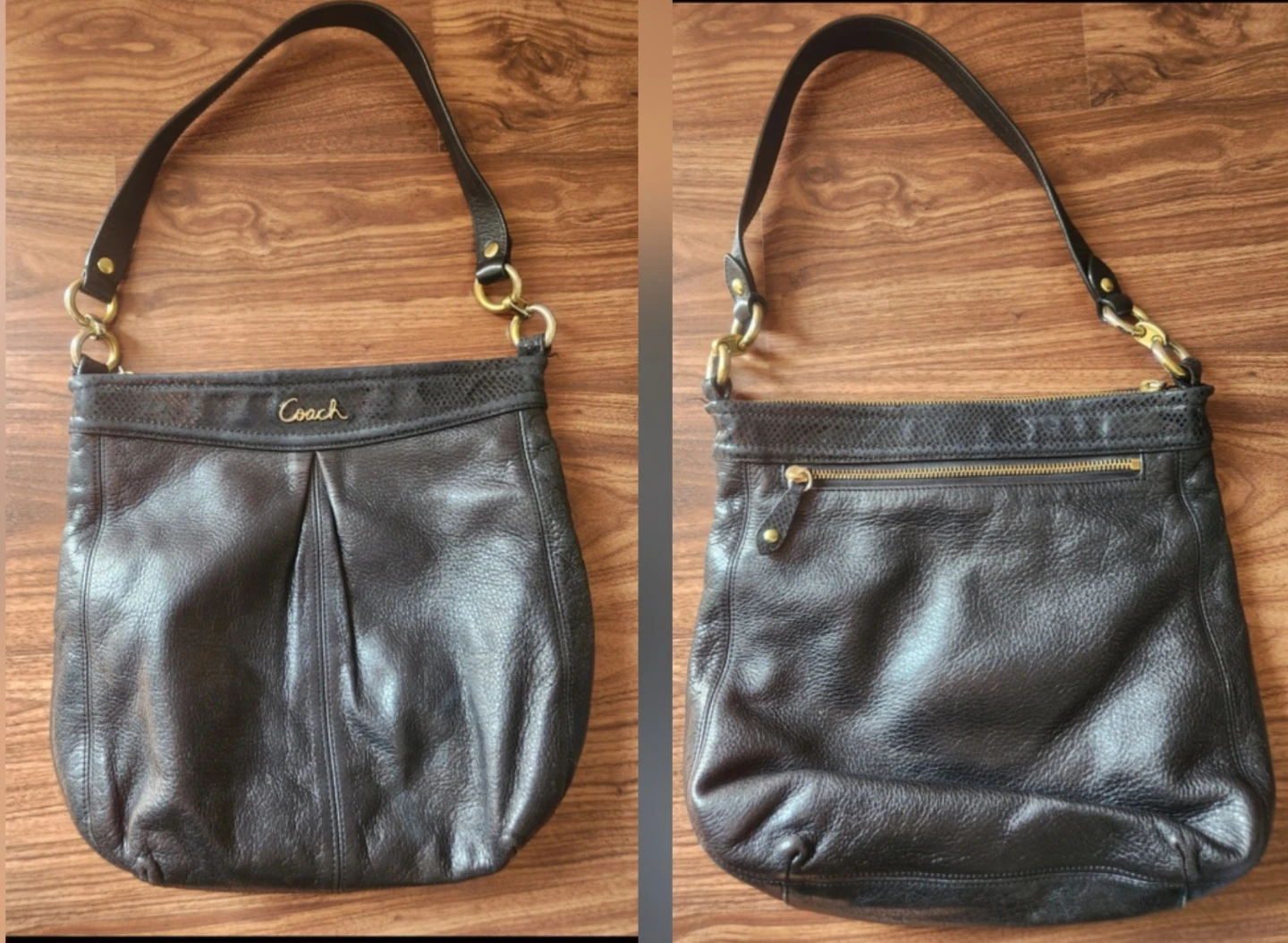 ⚽ Coach Black Leather Shoulder Bag