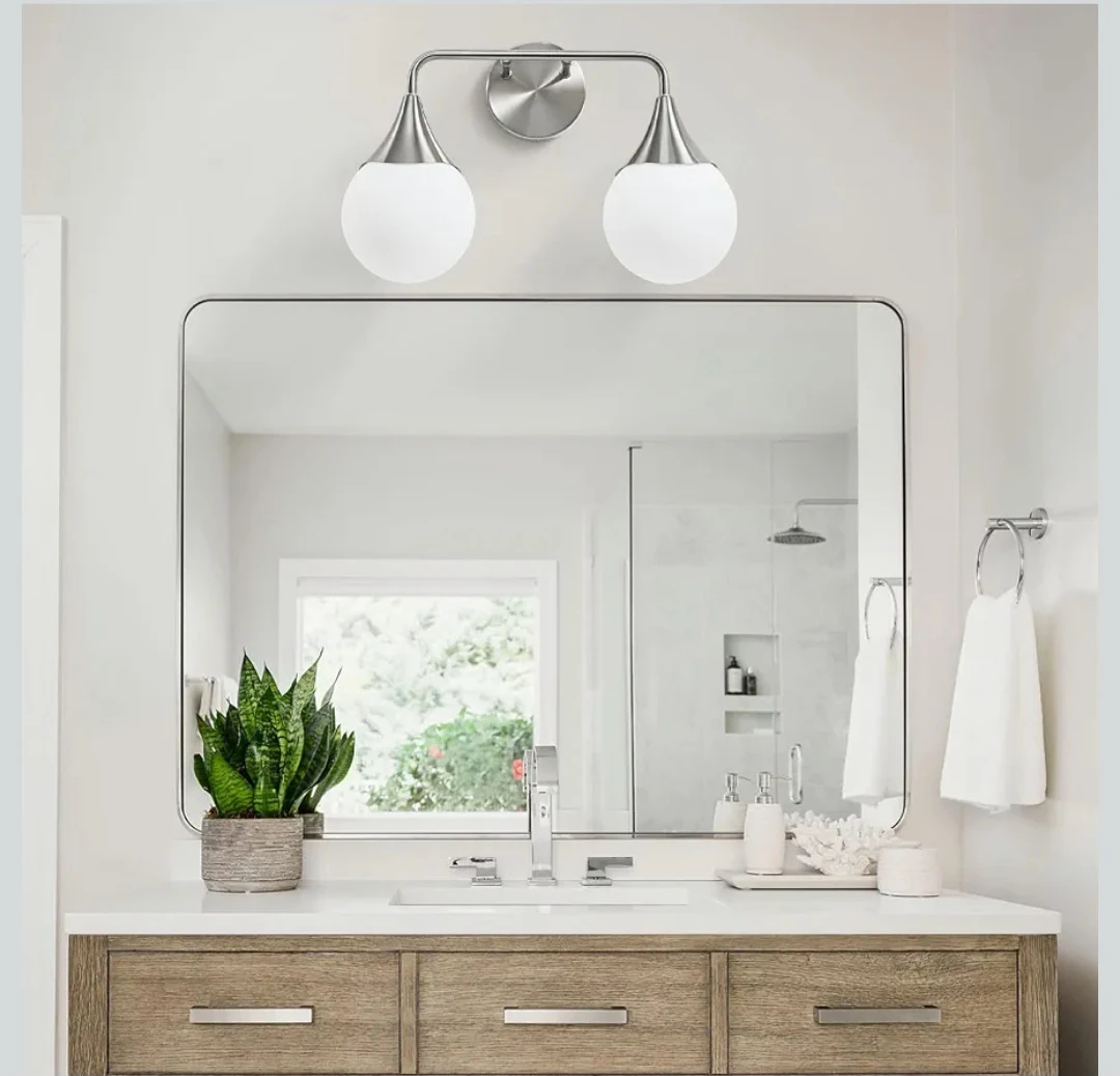 Brushed Nickel 2-Light Vanity Light Fixture - photo 3