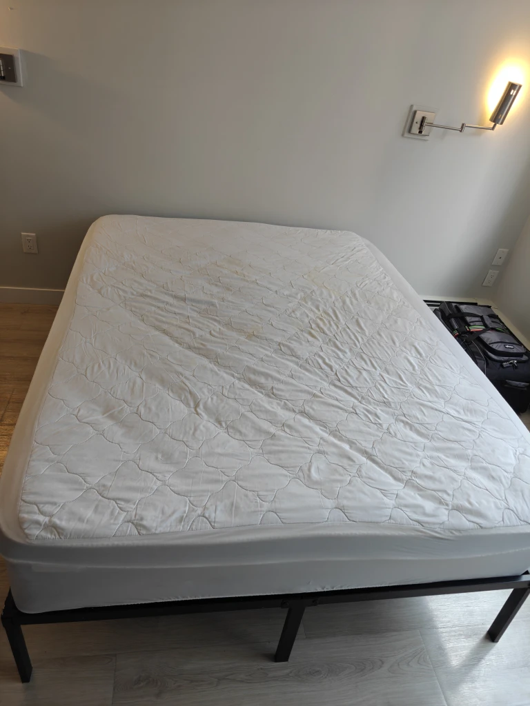 Urgent -Used White Mattress on Metal Frame - photo 2