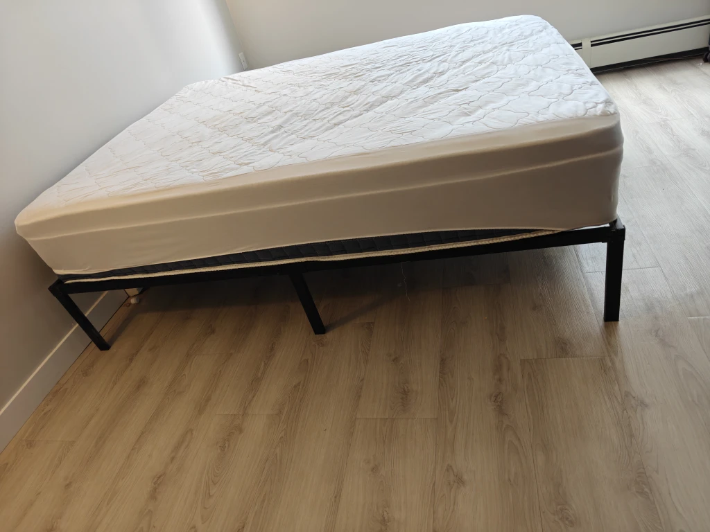Urgent -Used White Mattress on Metal Frame - photo 3