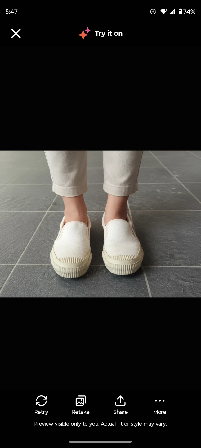 Paradise Rubber Athletics Shoes - White Canvas Slip-Ons