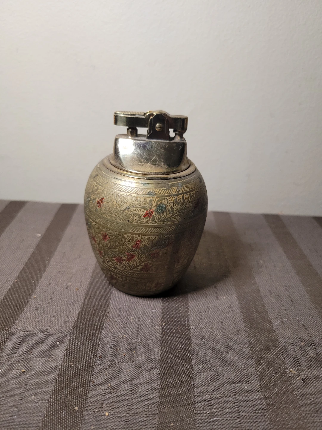 Rare Vintage Brass Barrel Petrol Lighter India - photo 2