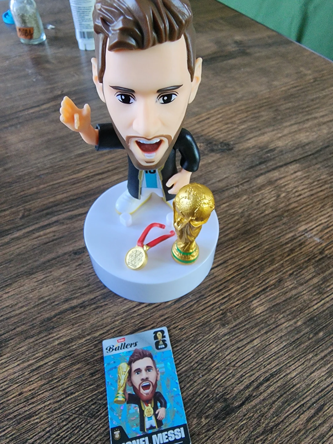 Lionel Messi Ballers Figure with Trophy and Medal