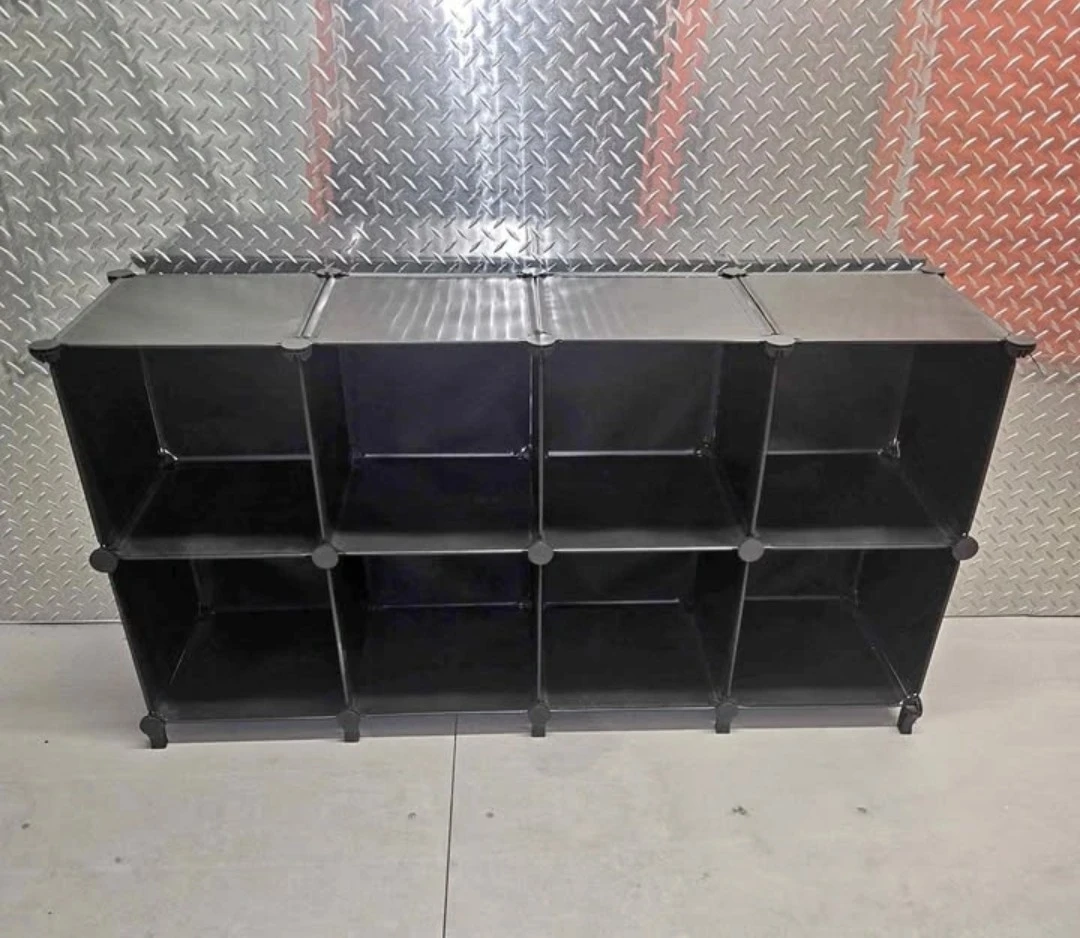 Modular 8-Cube Black Storage Organizer Shelf Unit