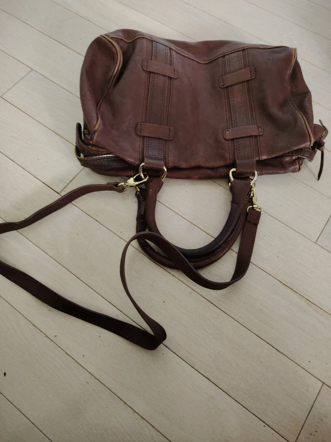 ⚽️Brown Leather Satchel Bag - photo 2