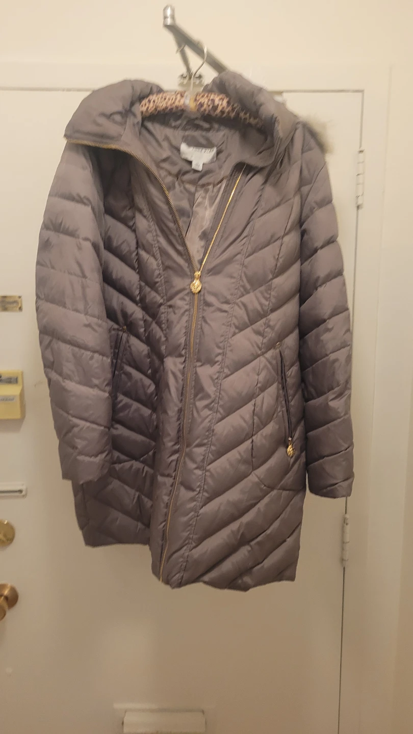 Anne Klein Puffer Coat with Fur Trim Hood