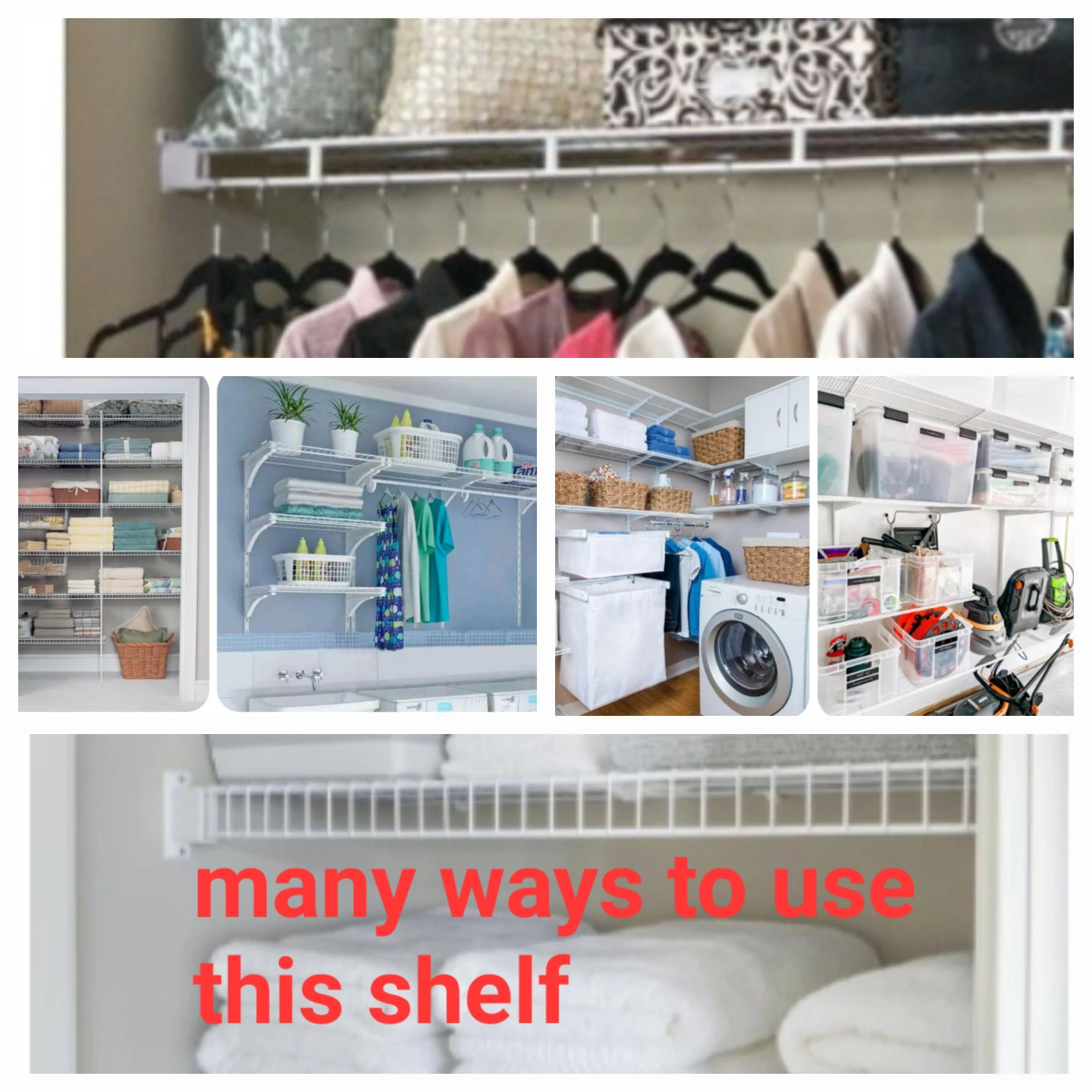 White Wire Closet Shelf with Brackets (good for many rooms) - photo 2