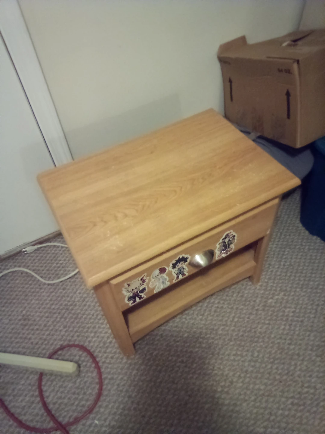 Wooden Nightstand with Drawer - photo 3