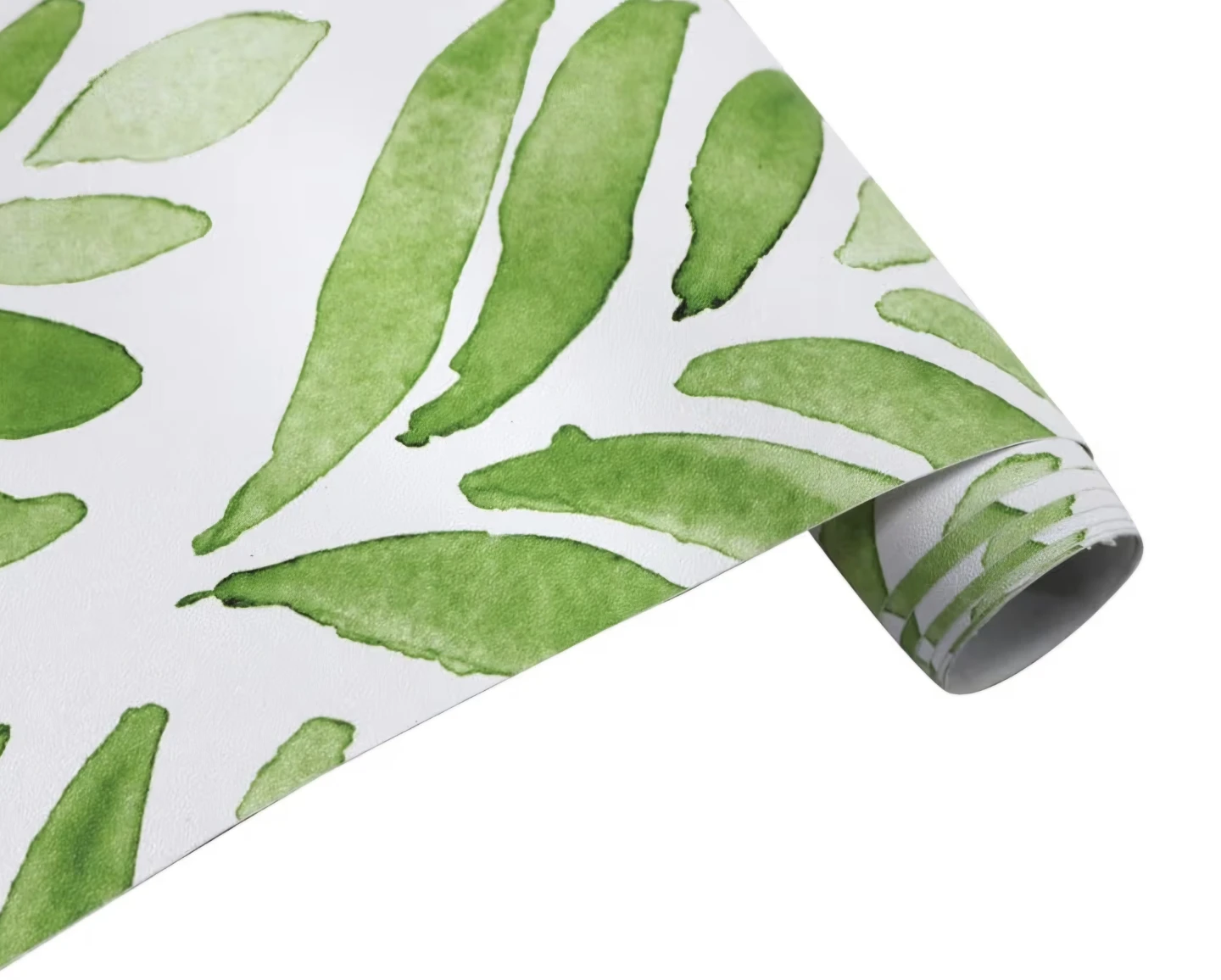 Green Watercolor Leaves Peel & Stick Wallpaper 17.7"x78"