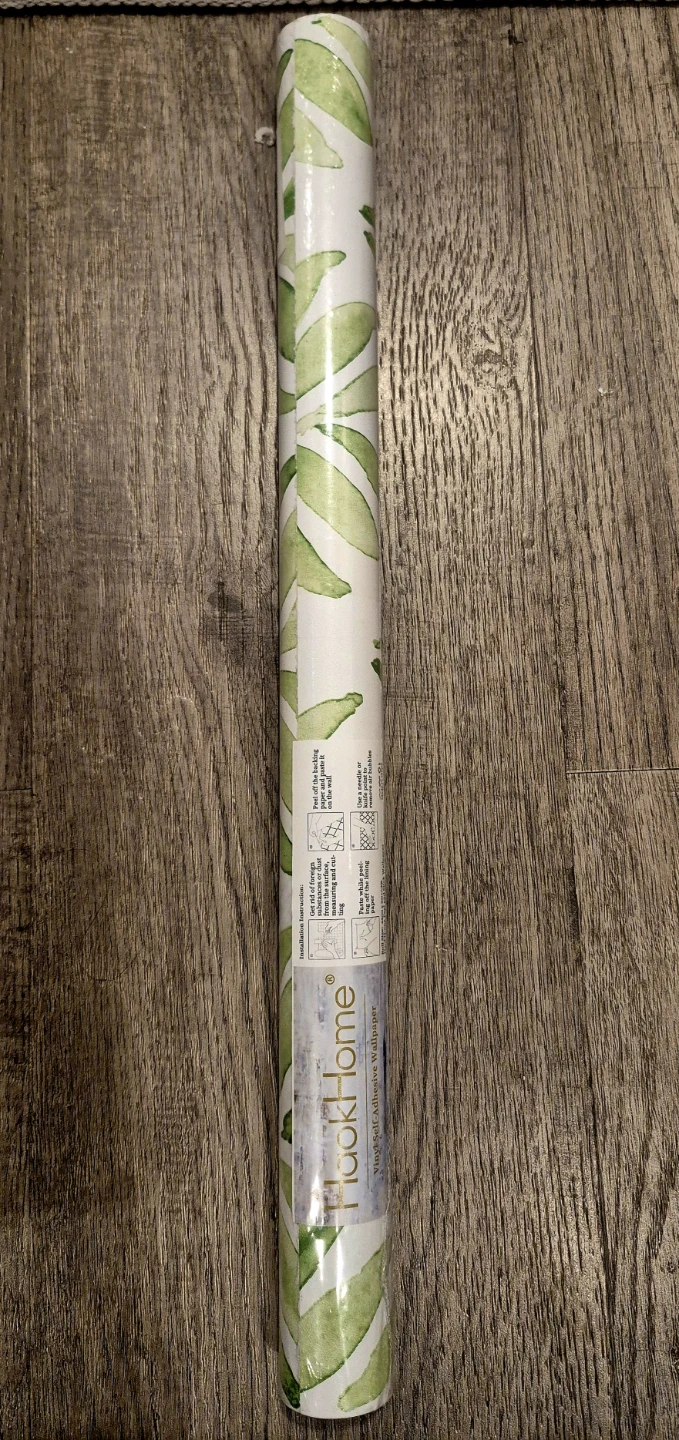 Green Watercolor Leaves Peel & Stick Wallpaper 17.7"x78" - photo 3