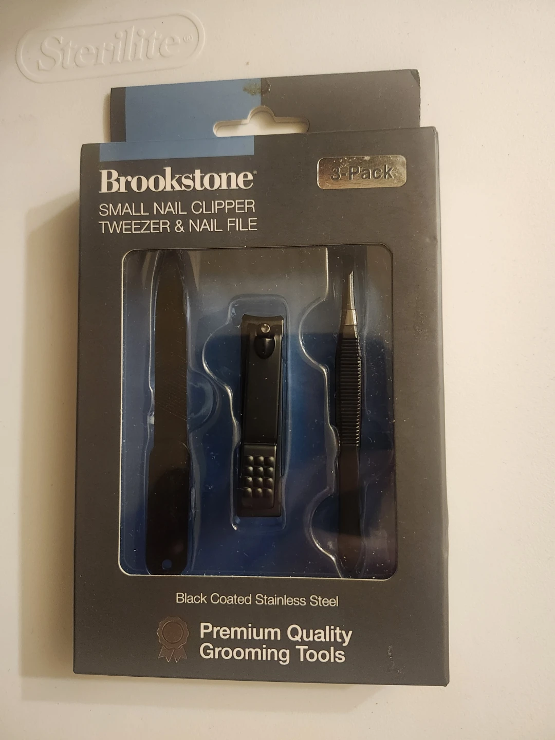 Brookstone Small Nail Clipper, Tweezer & Nail File 3-Pack