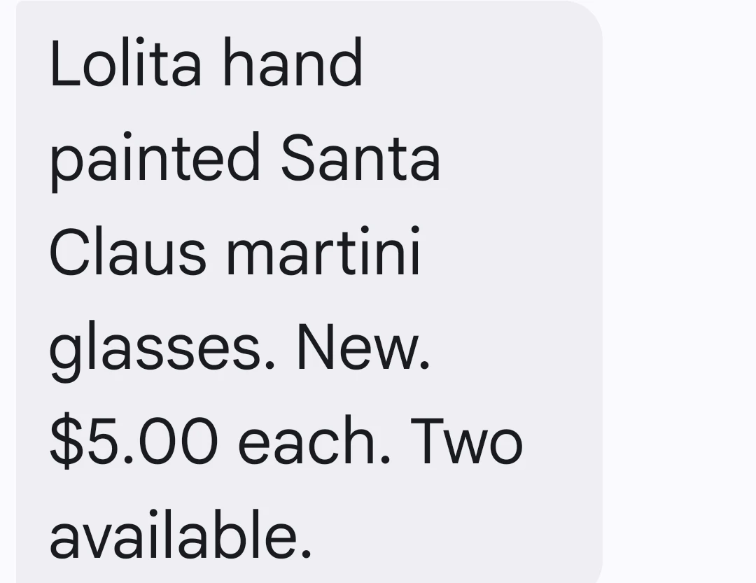 Lolita Hand Painted Santa Claus Martini Glasses - photo 2