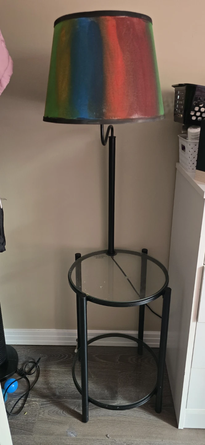 Floor Lamp with Round Glass Side Table