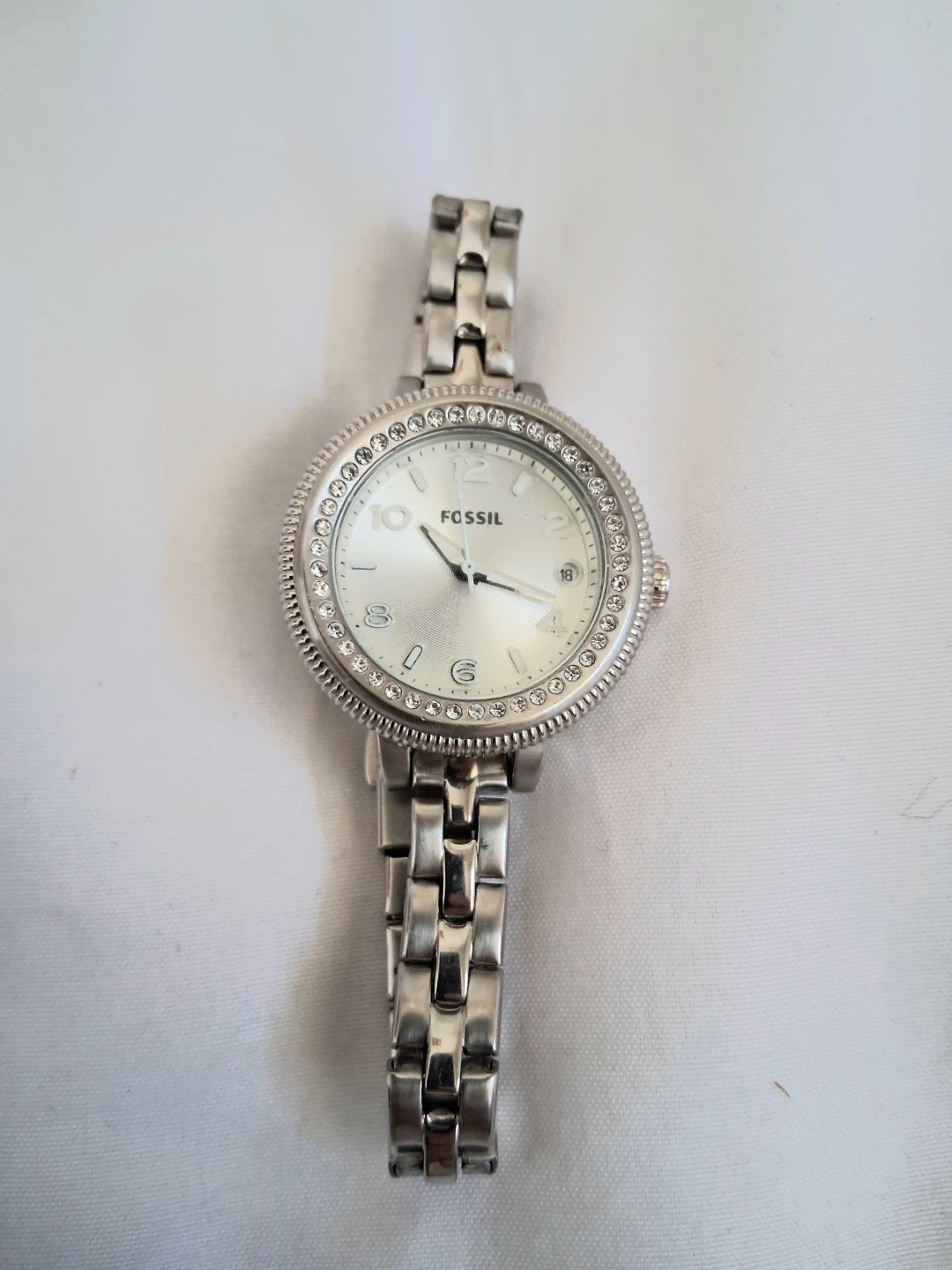 FOSSIL WOMEN'S STAINLESS STILL WATCH WITH RHEINSTONES