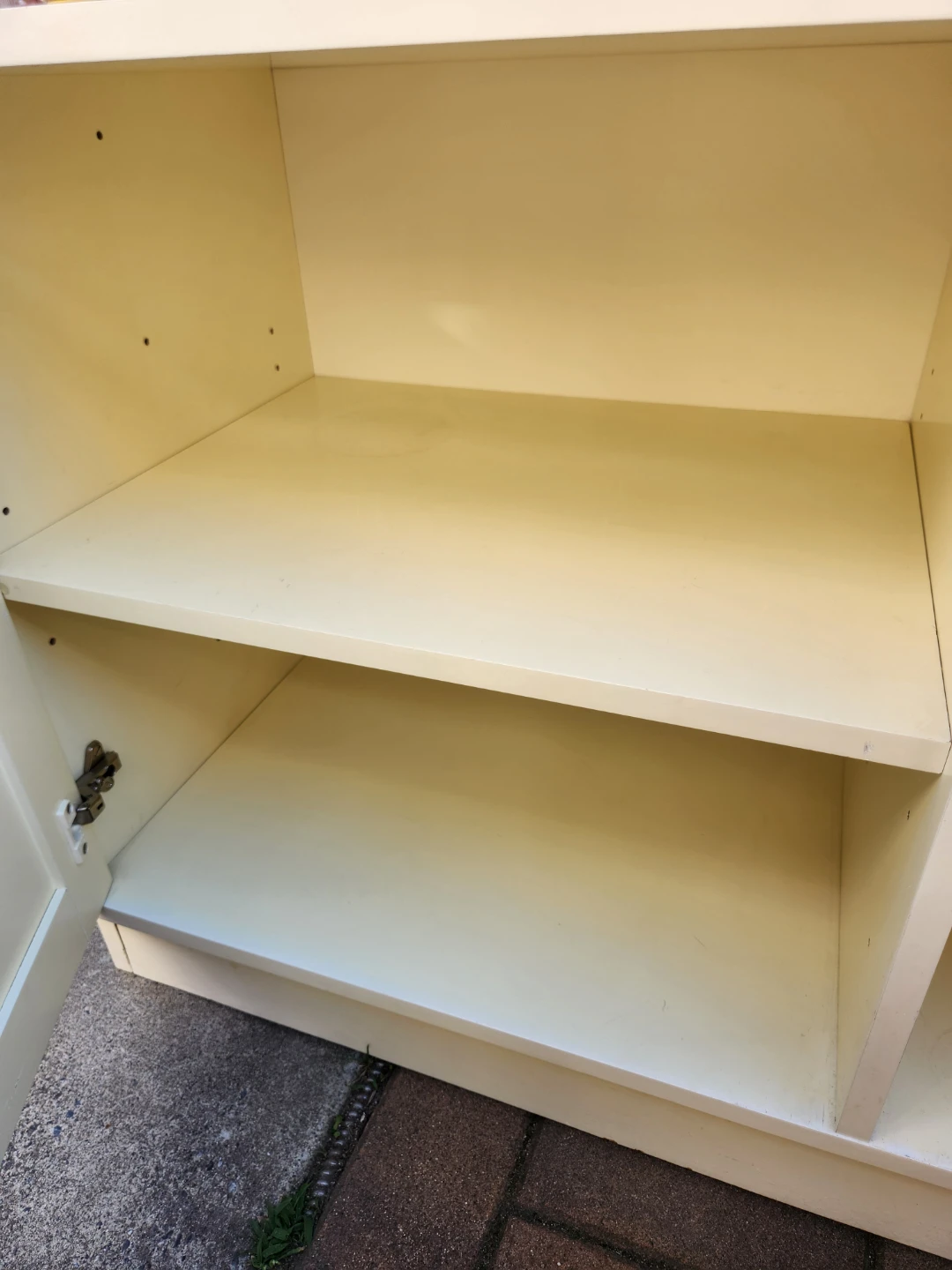 Cream Two-Door Cabinet with Shelves - photo 5