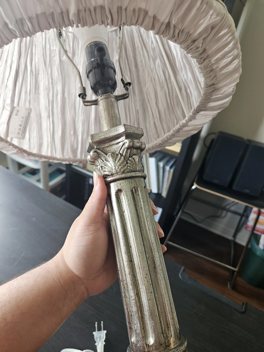 Pair of Table Lamps with Pleated Shades - photo 4