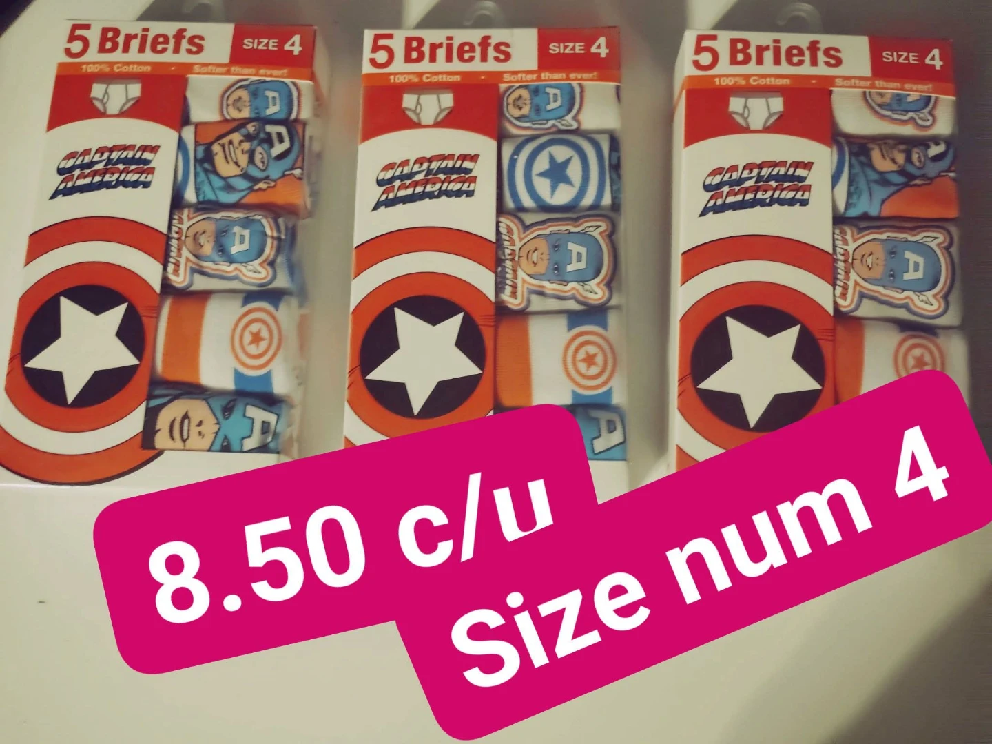 Captain America 5 Briefs Size 4