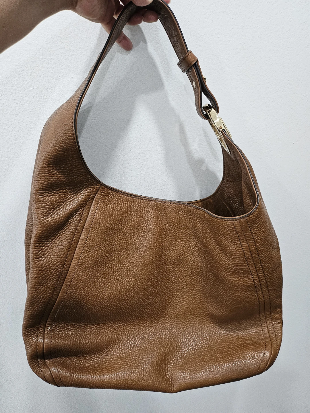 Michael Kors Brown Leather Hobo Handbag