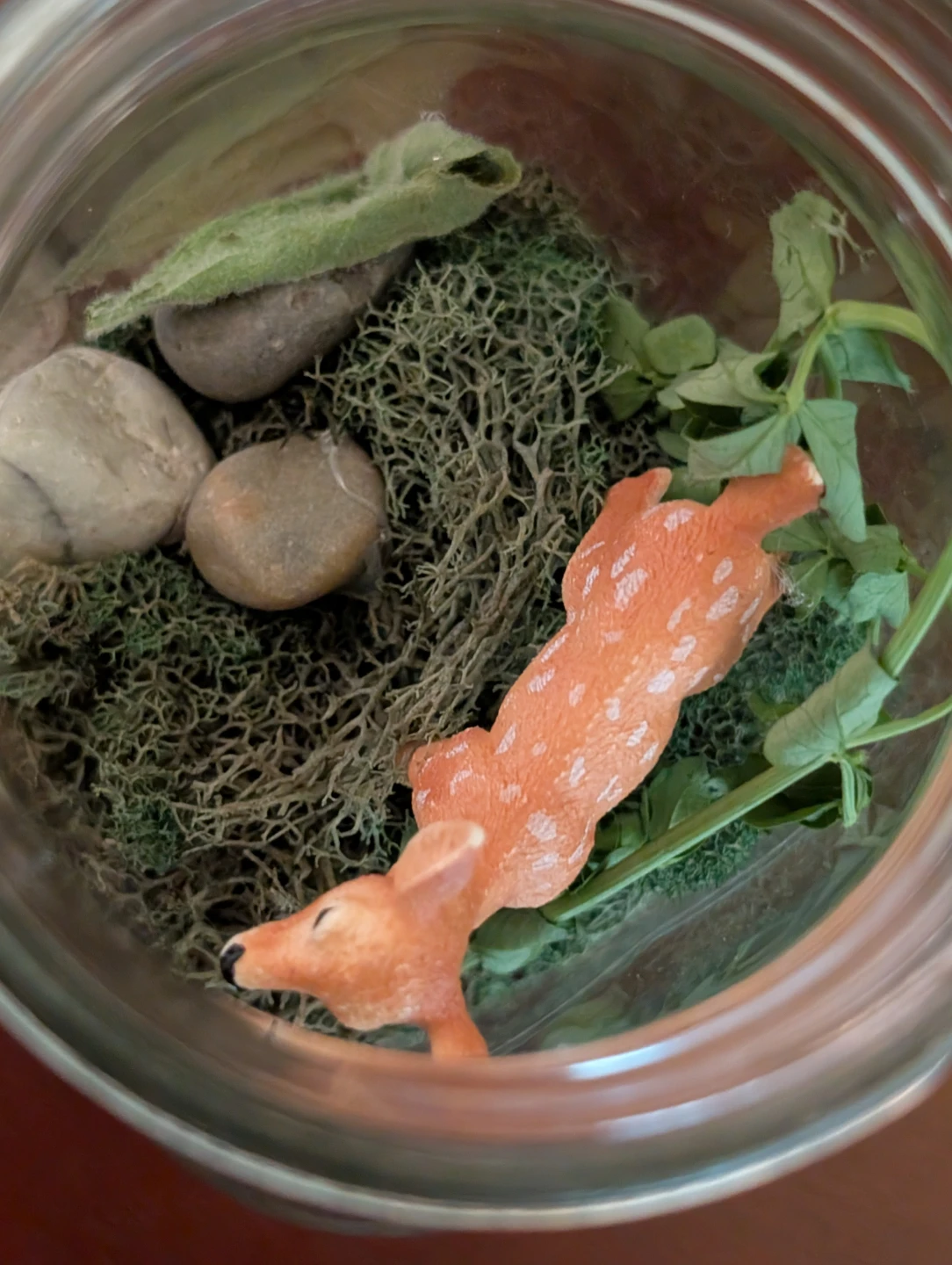 Mason Jar Terrarium with Deer Figurine - photo 2