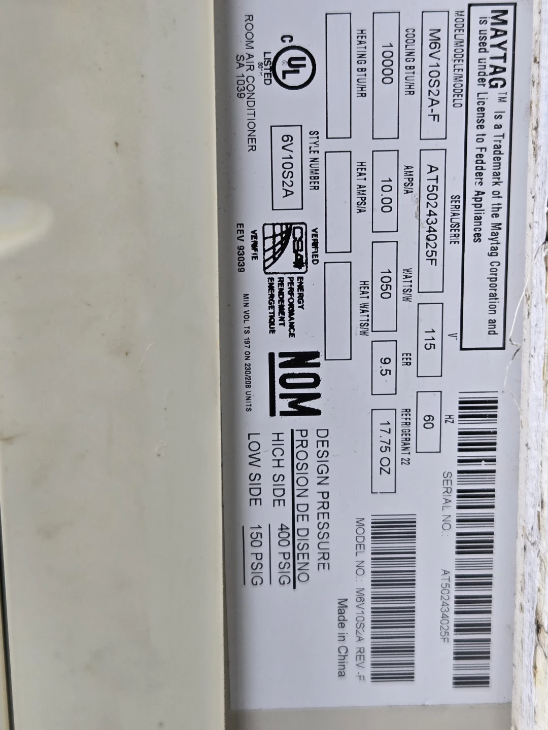MAYTAG Window Air Conditioner With Remote - photo 3